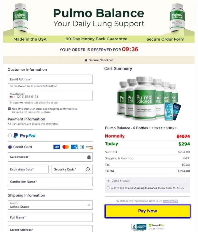 Pulmo Balance Pulmo Balance Order Page